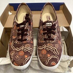 Keds Champion Burgundy Organic Canvas Ripple Sneakers Size 9.5 WF65428
